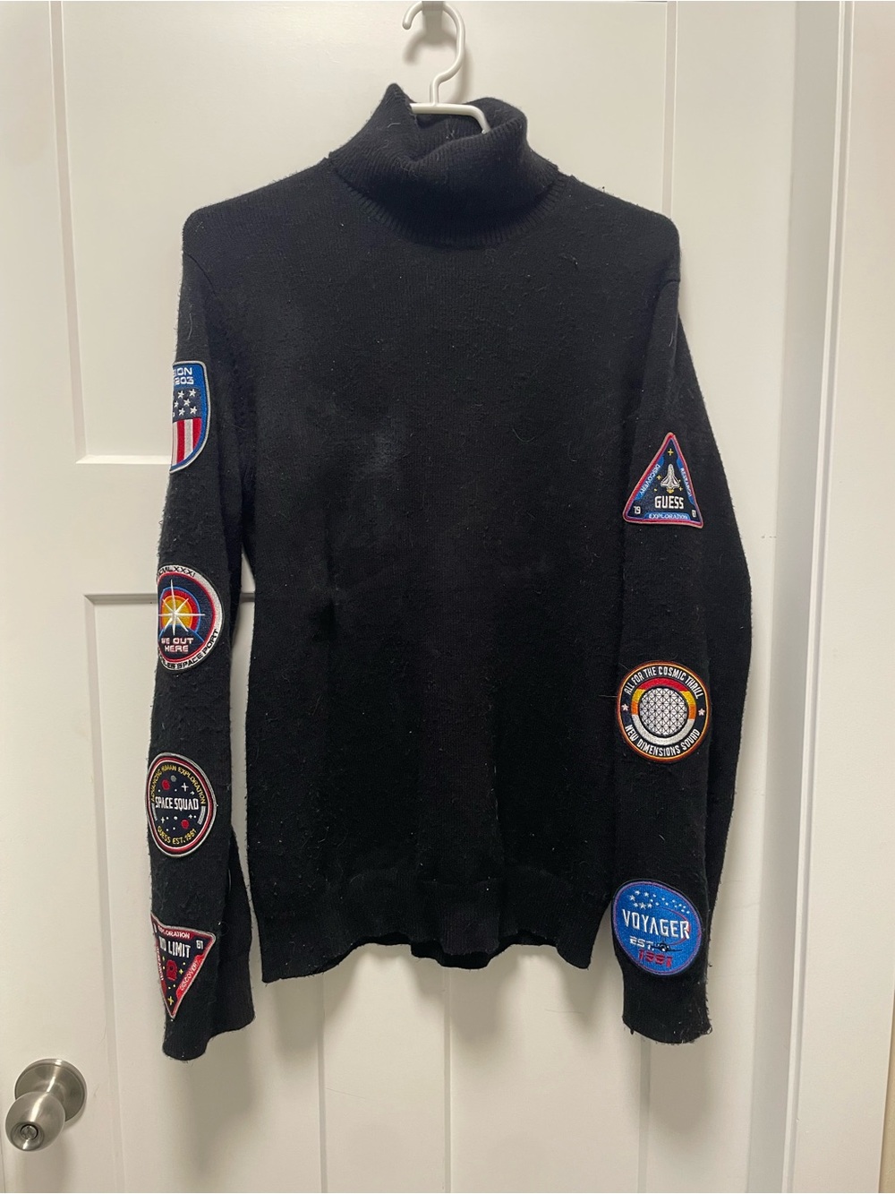 Guess Turtleneck Sweater Space Patches